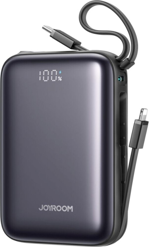 JR-PBF29 Mini Powerbank 20 000 mAh 22,5 W med doble kabler - Svart