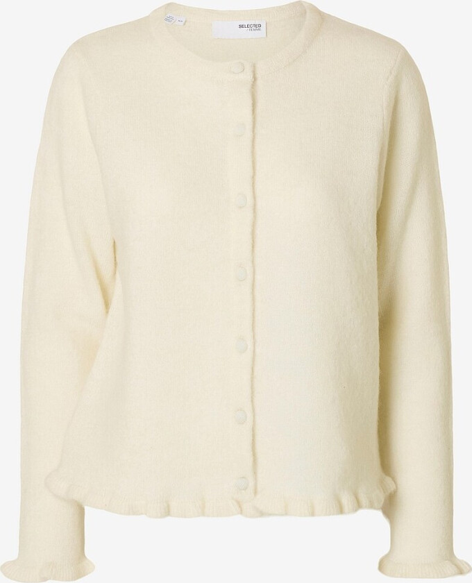 Kardigan slfLulu Frill LS Knit - Hvit