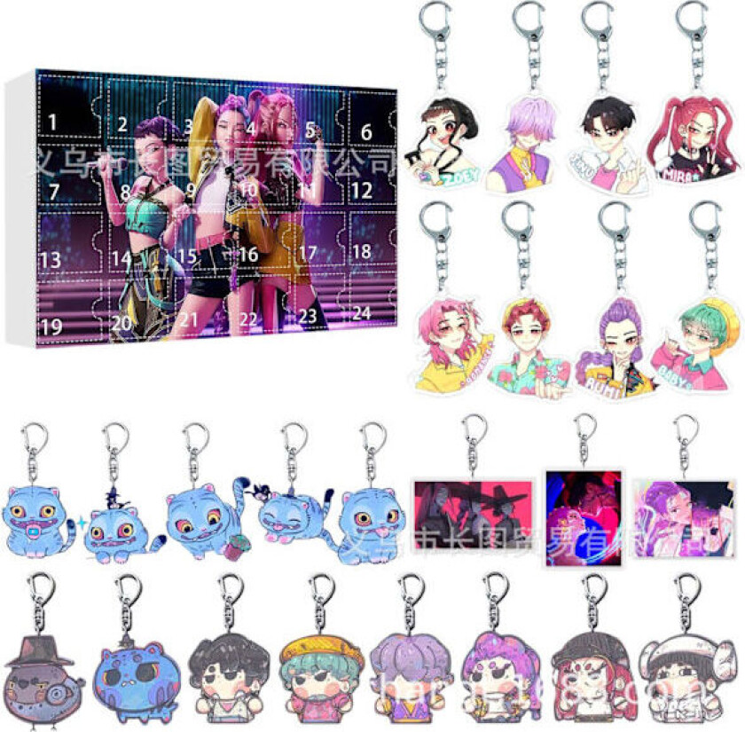 K-pop Demon Hunters Akryl Adventskalender Sett - 24 Dagers Overraskelsesgaveeske for Fans og Barn{HH} C