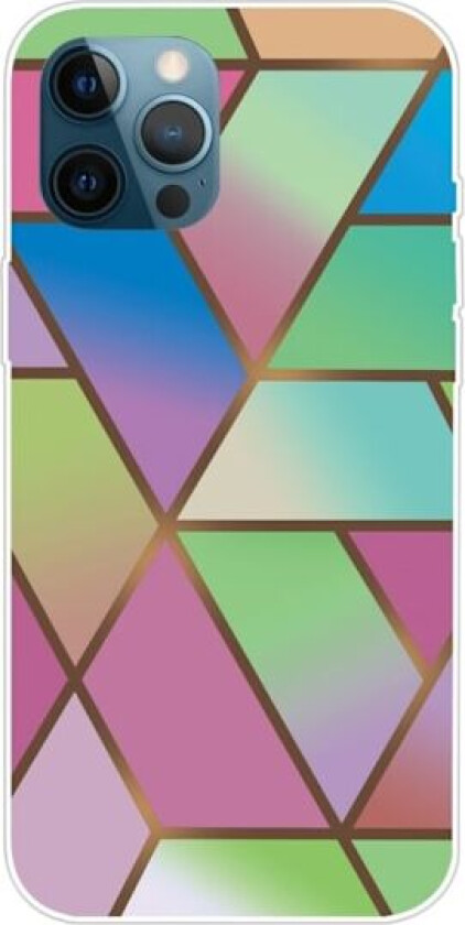 Marmordesign iPhone 14 Pro deksel - Rose / Grønn Og Blå Gradienter