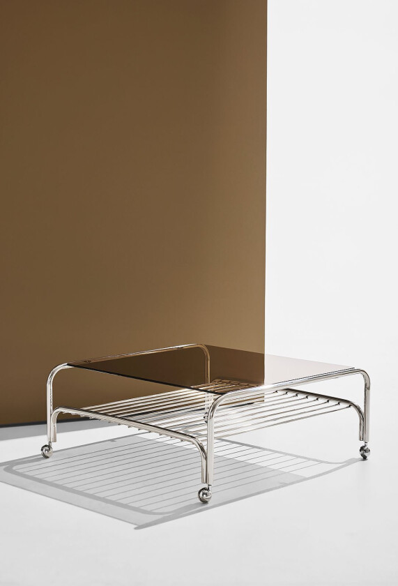 Cleo sofabord 85x85 cm, Krom