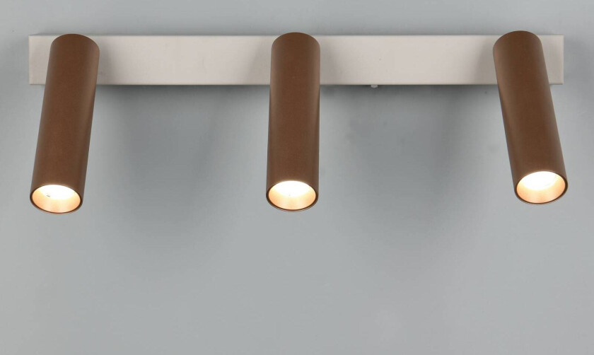 LED-downlight Ambala. Lengde 44 cm, grå/brun, 3 lyskilder