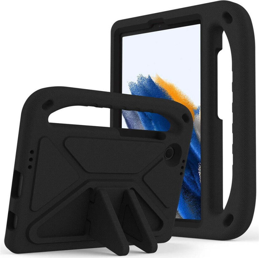 Samsung Galaxy Tab A11 / A9 Barnedeksel m. Kickstand - Svart