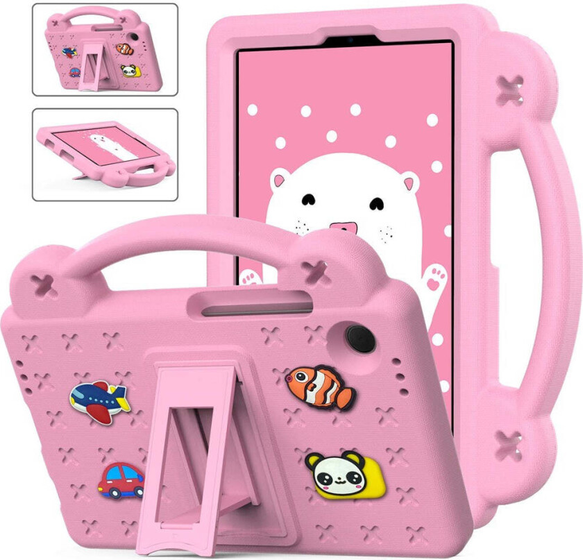 Samsung Galaxy Tab A11 / A9 Barnedeksel m. Kickstand - Rosa