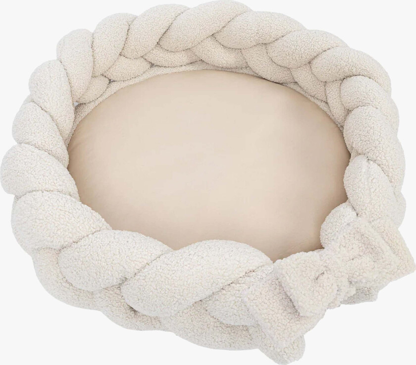 Bearly Babynest med Flettet Beskyttelse & Leketeppe, Cream - Babynest - Polyester