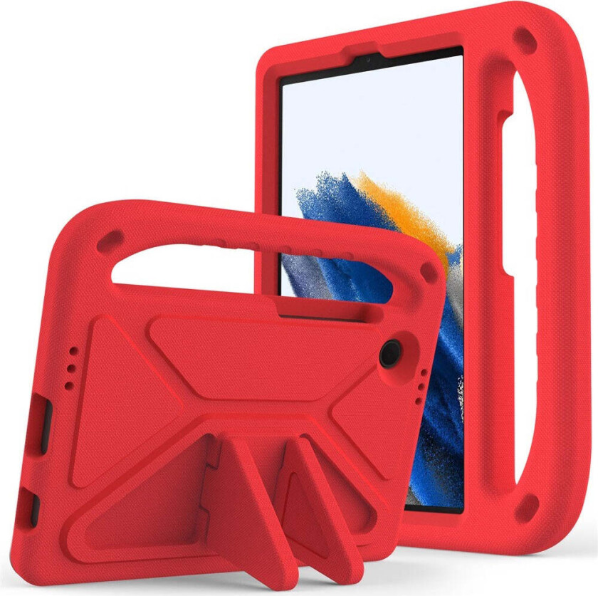 Samsung Galaxy Tab A11 / A9 Barnedeksel m. Kickstand - Rød