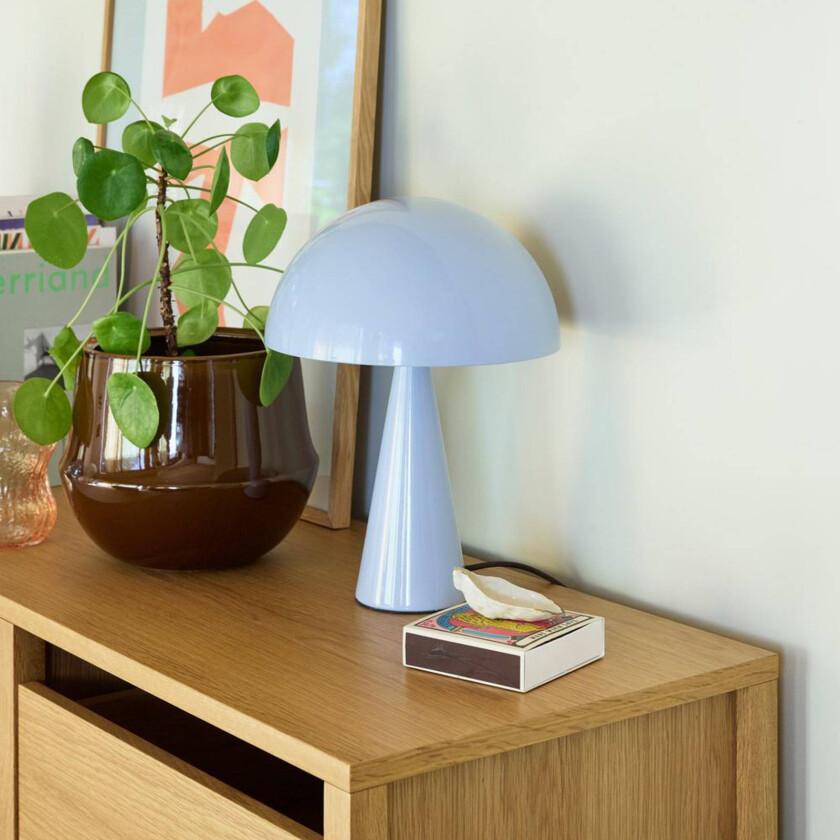 HÜBSCH bordlampe Mush Mini, isblå, metall, høyde 25 cm