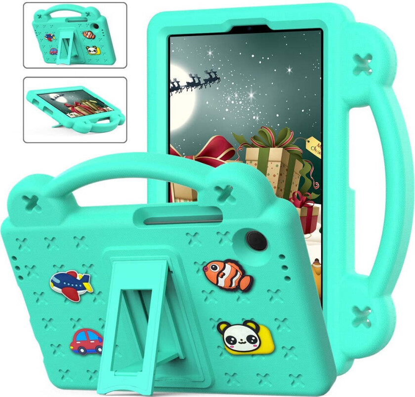 Samsung Galaxy Tab A11 / A9 Barnedeksel m. Kickstand - Grønn