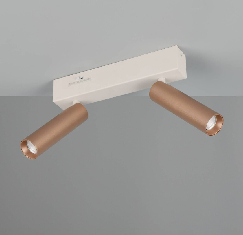 LED-downlight Ambala, lengde 26 cm, grå/brun, 2 lyskilder