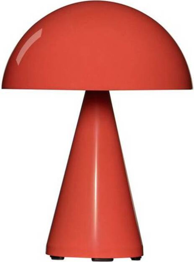HÜBSCH LED-batteridrevet bordlampe Mush, lys rød, høyde 20 cm
