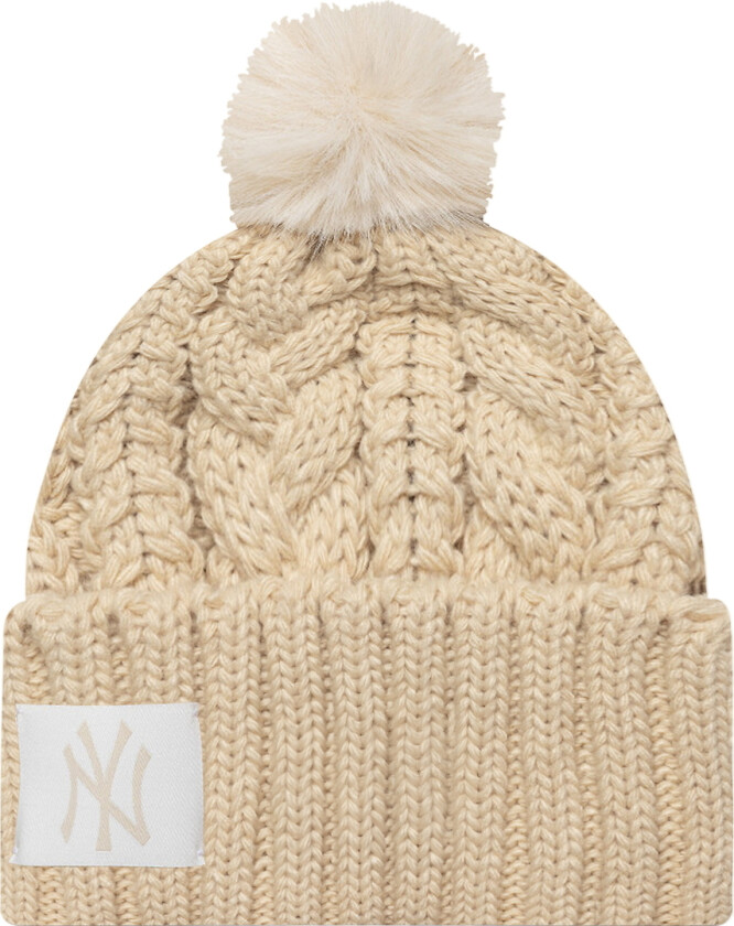 Lue - Strikk - New York Yankees - Light Beige - - 6-12 år (116-152) - Lue