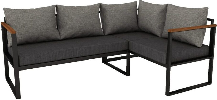 Hue Hagesofa 190 cm - Grå/Antrasitt