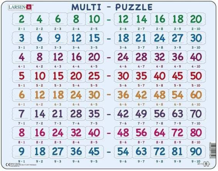 Larsen Jigsaw Puzzle Learning to Count - Tables 80 pcs. Gulv