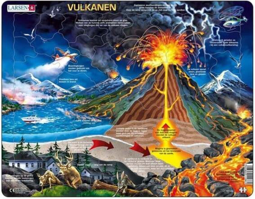 Larsen Jigsaw Puzzle Volcanoes 70 pcs. Gulv
