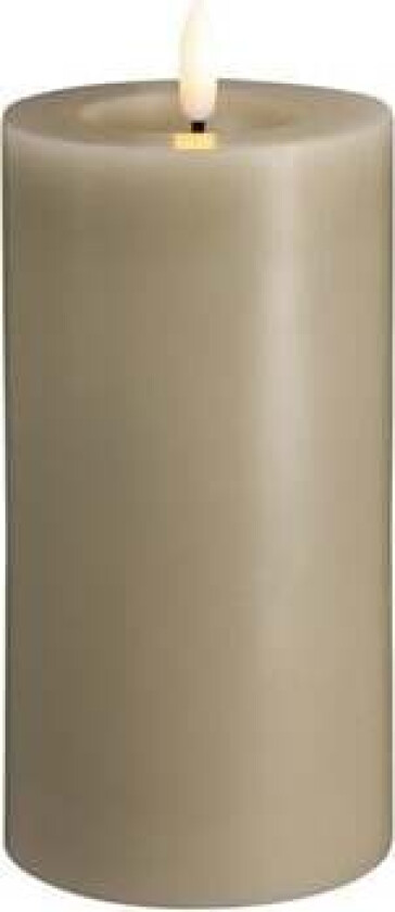 LED pillar candle - Melted Kit grey - 74x150 mm