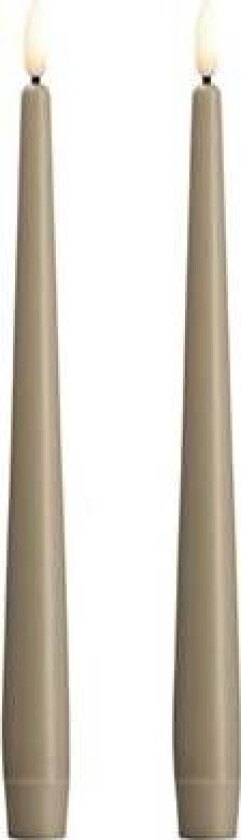 LED taper candle - Slim - Kit grey - 23x250 mm - 2 pcs