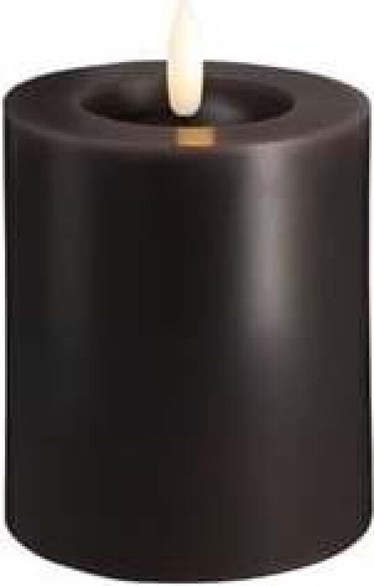 LED pillar candle - Melted Charcoal 74x100 mm