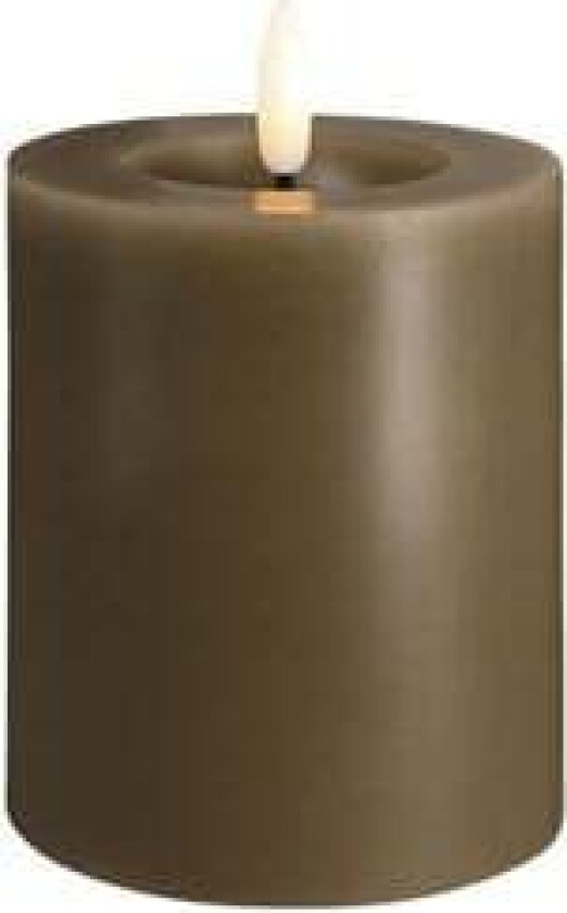 LED pillar candle - Melted Dark sand - 74x100 mm
