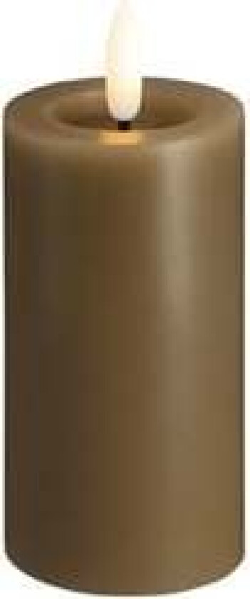 LED pillar candle - Melted Dark sand - 49x100 mm