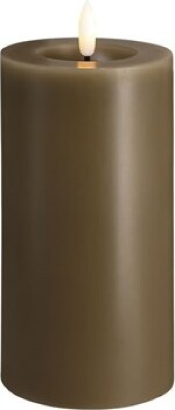 LED pillar candle - Melted Dark sand - 74x150 mm