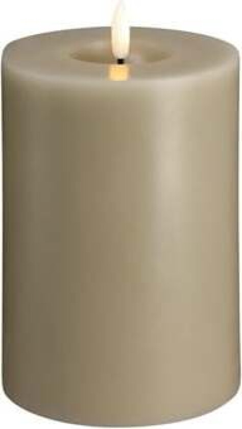 LED pillar candle - Melted Kit grey - 99x150 mm