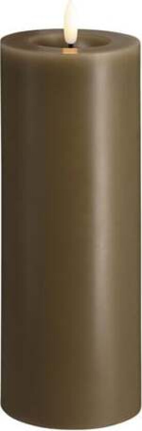 LED pillar candle - Melted Dark sand - 74x200 mm