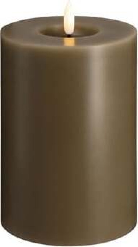 LED pillar candle - Melted Dark sand - 99x150 mm