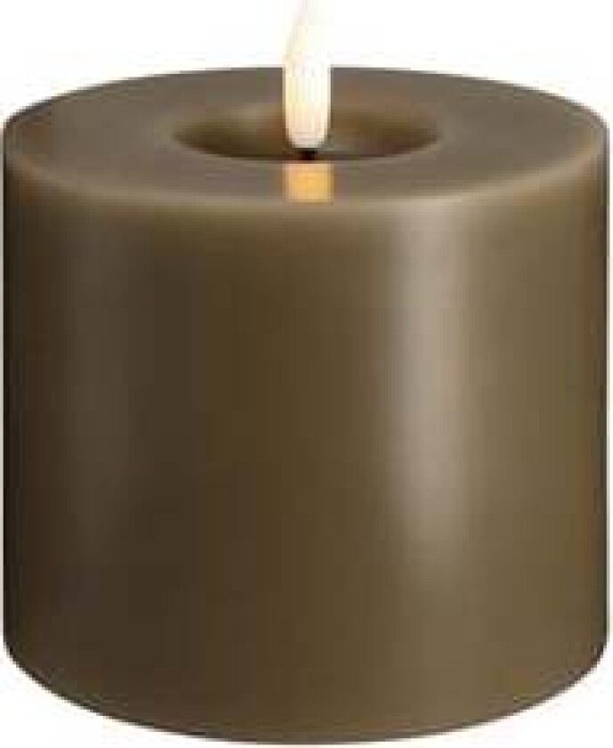 LED pillar candle - Melted Dark sand - 99x100 mm