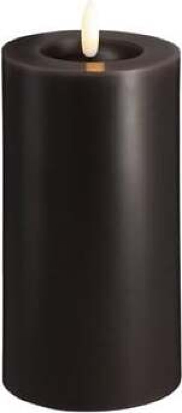 LED pillar candle - Melted Charcoal 74x150 mm