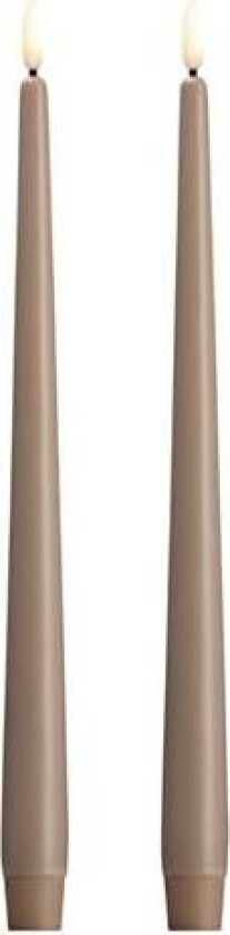 LED taper candle - Slim - Sand - 23x300 mm - 2 pcs