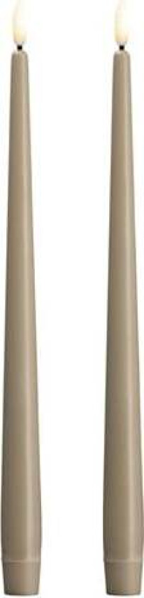 LED taper candle - Slim - Kit grey - 23x300 mm - 2 pcs