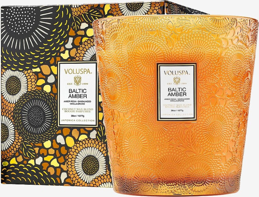 Baltic Amber Boxed Luxe Jar Candle 80H - Brun