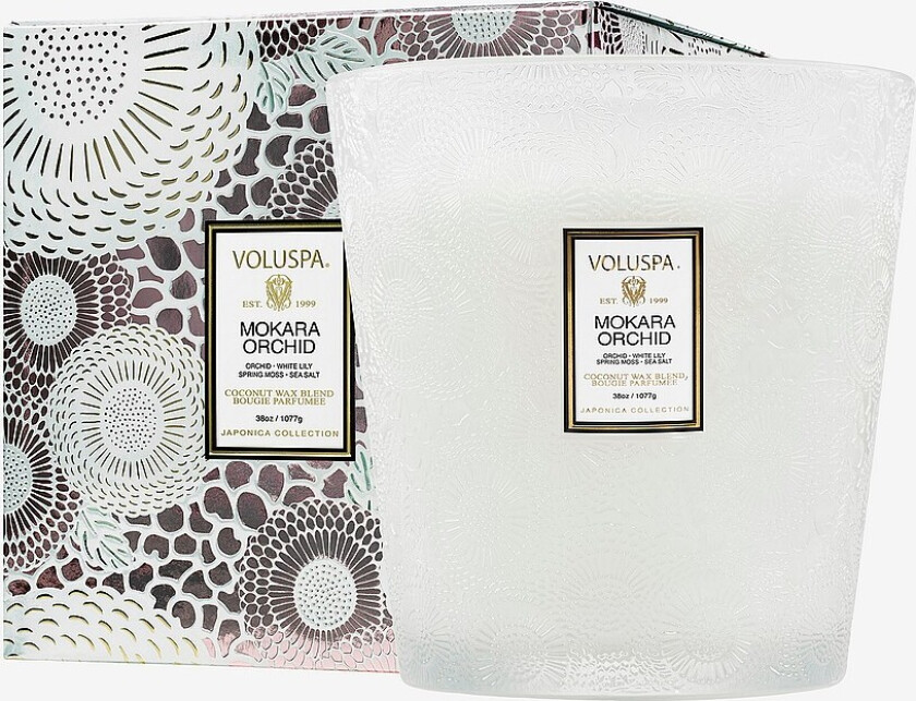 Mokara Orchid Boxed Luxe Jar Candle 80H - Hvit