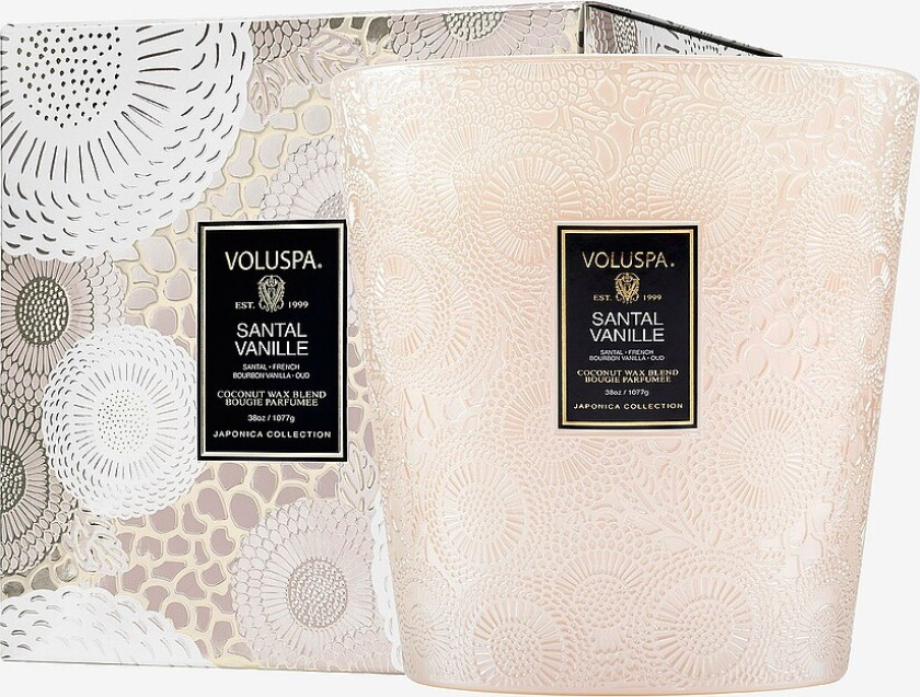 Santal Vanille Boxed Luxe Jar Candle 80H - Beige