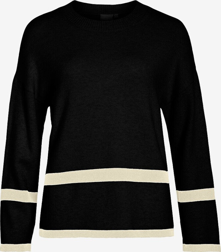 Pullover viRil O-neck Oversize L/S - Svart