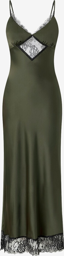 Maxikjole Satin Lace - Grønn