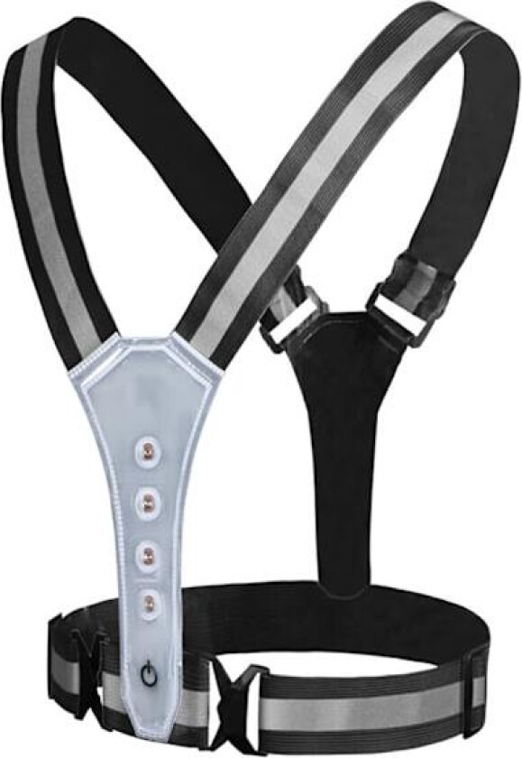 LED Refleksvest USB Oppladbar Vest Sikkerhetsutstyr Justerbar Nattløping LED for Menn/Kvinner/Barn