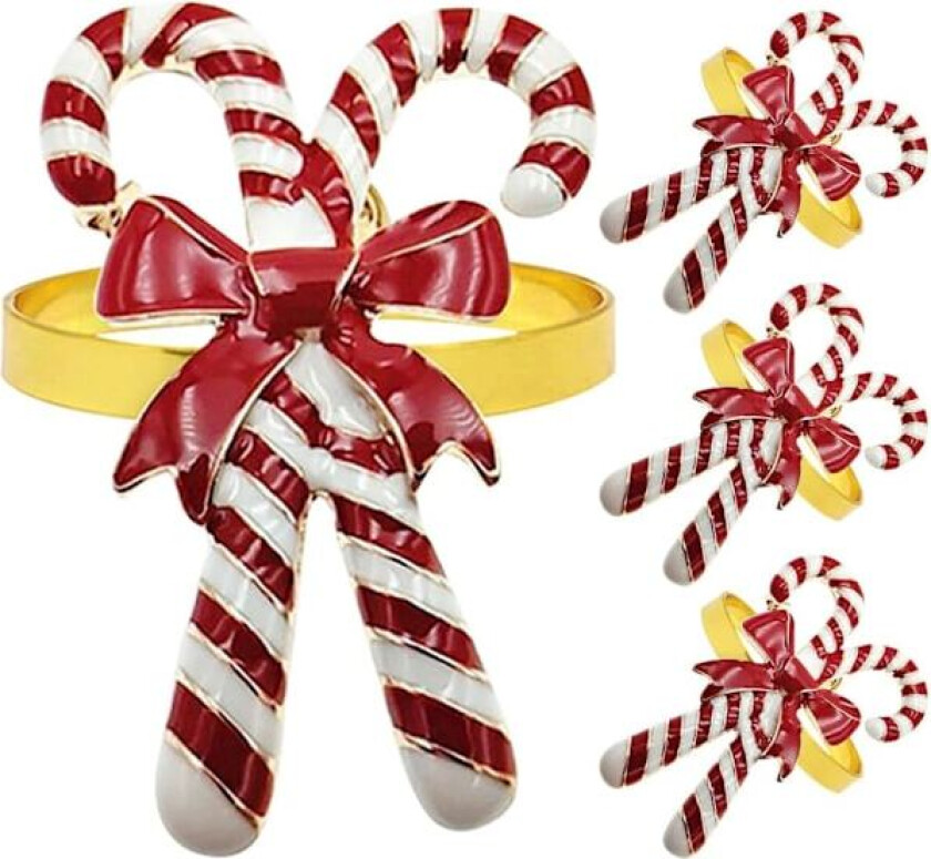 Sett med 12 Julerods Serviettringer Julepynt Serviettholdere Ringe Metall Julepynt Serviettringer Serviettspenne Julebordsdekorasjon