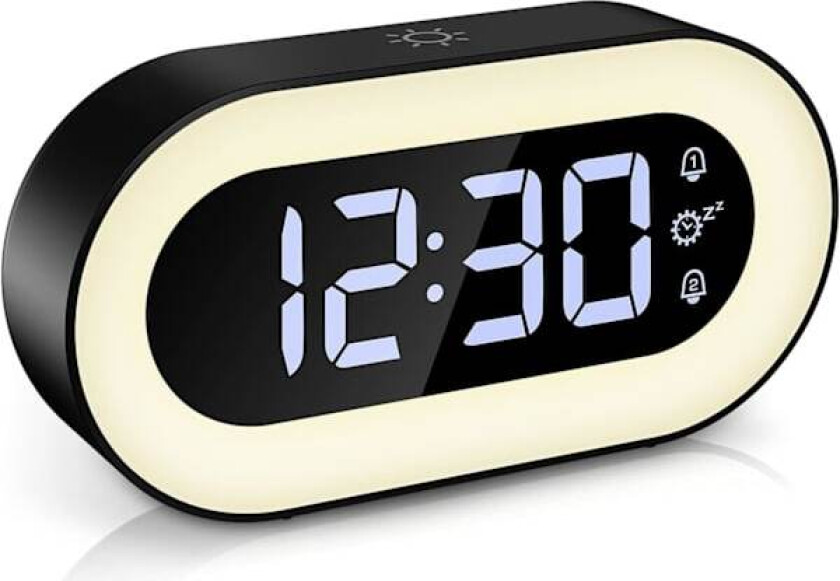 Digital vekkerklokke, LED nattlampe vekkerklokke med snooze