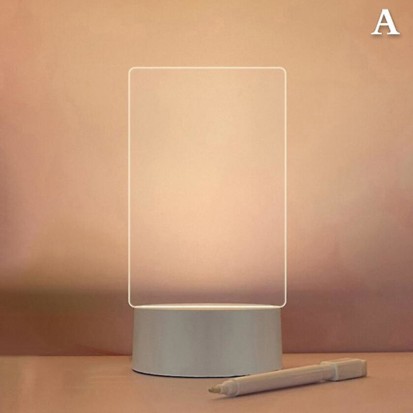 Notatblokk Kreativ USB LED Nattlys Meldingstavle Nattlys Med Penn DIY Nattlampe Dekorasjon