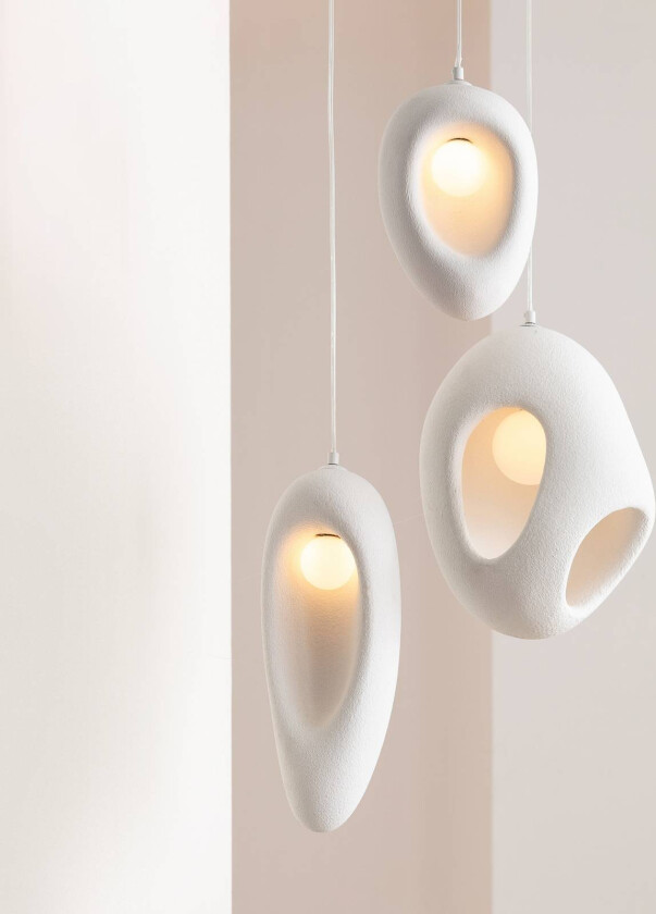 KARE hengelampe Soul Dining, hvit, gips, 53 cm, G9