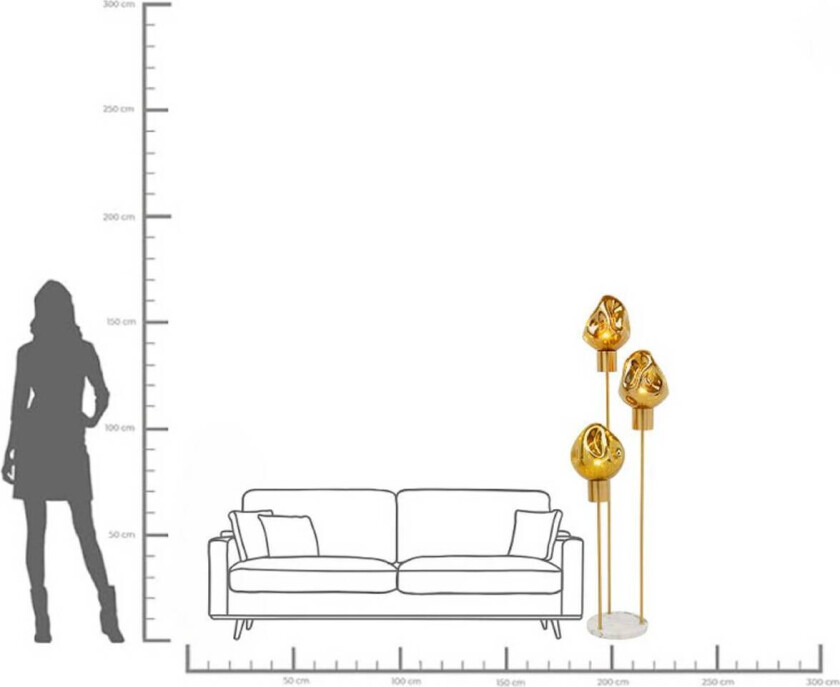 KARE gulvlampe Supernova, ravfarget, glass, 160 cm, E27