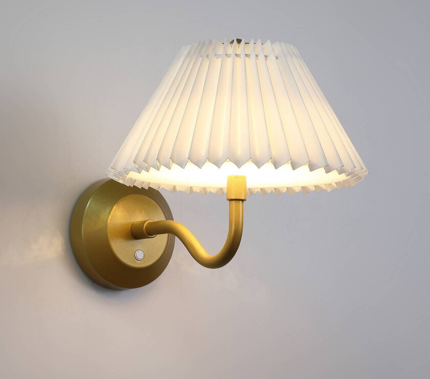 LED-akkubelysning DANISH, utstikk 25 cm, gullfarget metall