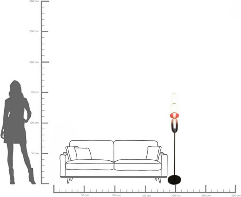 KARE Gulvlampe Sugar, flerfarget, glass, 150 cm, G9