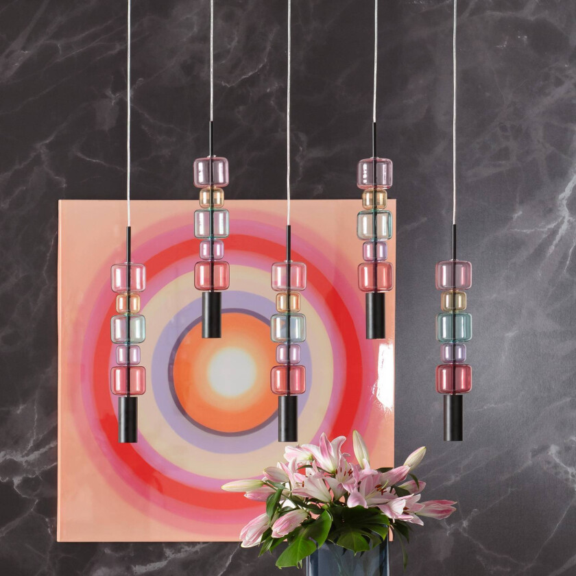 KARE hengelampe Candy Bar Colore, glass, 5 lyskilder, GU10