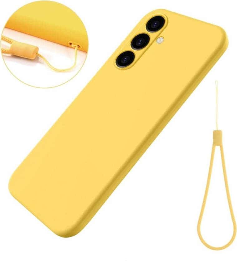 Matt flytende silikondeksel for Samsung Galaxy S24 FE - Gul