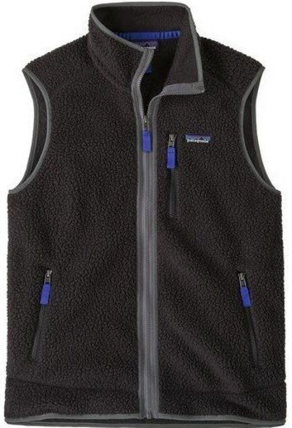Retro Pile Vest Herre black w/forge grey M