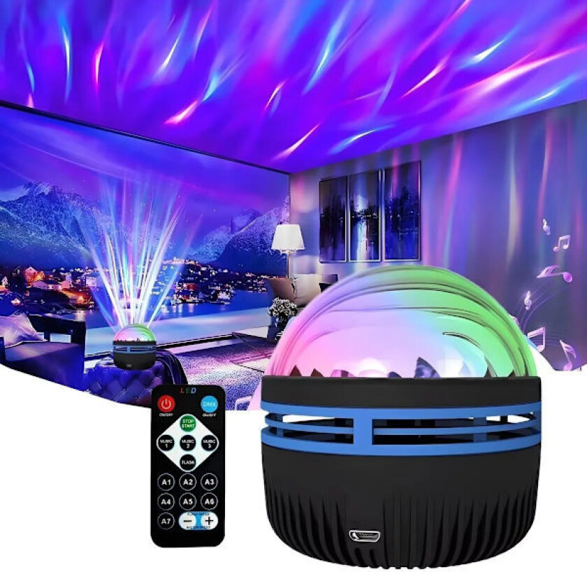 Mini Roterende RGB Nordlys Aurora LED Prosjektor Nattlampe
