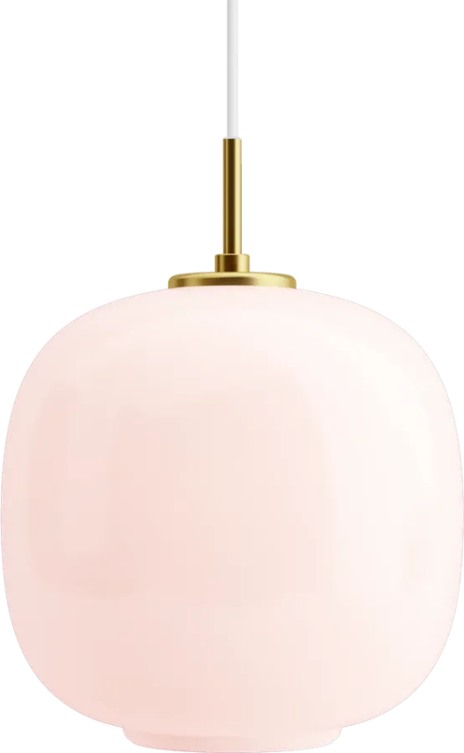 VL45 Radiohuspendel Ø25 - Messing / glossy pale rose glass
