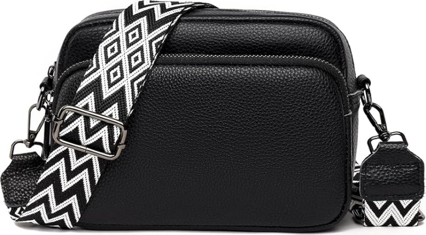 Crossbody-veske, skulderveske av kunstskinn Black